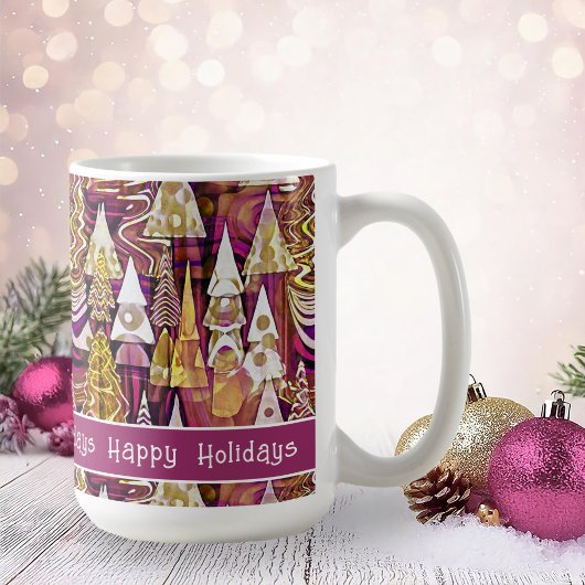 Magenta Gold Weihnachten Merry Pattern#25 ID1009 Kaffeetasse
