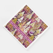 Magenta Gold Weihnachten Merry Pattern#25 ID1009 Serviette (Ecke)