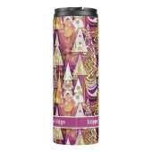 Magenta Gold Weihnachten Merry Pattern#25 ID1009 Thermosbecher (Rückseite)