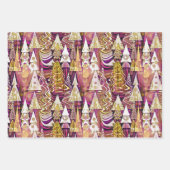 Magenta Gold Weihnachtsmuster #12#25#27 ID1009 Geschenkpapier Set (Vorderseite 3)