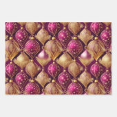 Magenta Gold Weihnachtsmuster #12#25#27 ID1009 Geschenkpapier Set (Vorderseite 2)