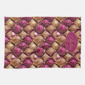 Magenta Gold Weihnachtsmuster#12 ID1009 Geschirrtuch (Horizontal)