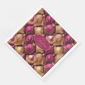 Magenta Gold Weihnachtsmuster#12 ID1009 Serviette (Ecke)