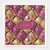 Magenta Gold Weihnachtsmuster#12 ID1009 Serviette (Vorderseite)