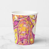 Magenta Gold Weihnachtsmuster#21 ID1009 Pappbecher (Rechts)