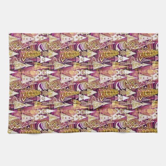 Magenta Gold Weihnachtsmuster#25 ID1009 Geschirrtuch (Horizontal)