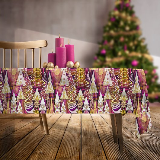 Magenta Gold Weihnachtsmuster#25 ID1009 Tischdecke