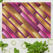 Magenta Gold Weihnachtsmuster#28 ID1009 Geschirrtuch (Gefaltet)