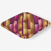 Magenta Gold Weihnachtsmuster#28 ID1009 Pappteller (Gewinkelt)