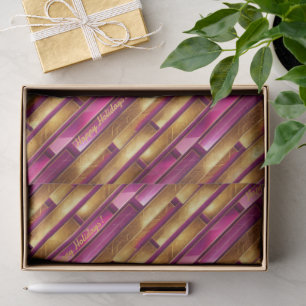 Magenta Gold Weihnachtsmuster#28 ID1009 Seidenpapier