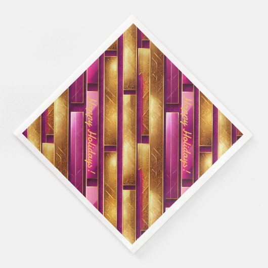 Magenta Gold Weihnachtsmuster#28 ID1009 Serviette (Ecke)