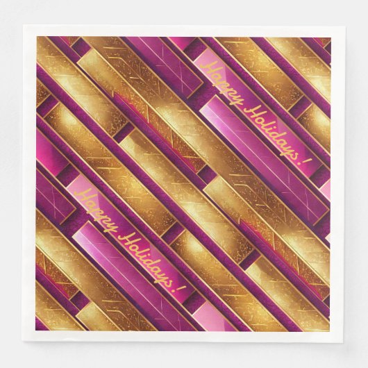 Magenta Gold Weihnachtsmuster#28 ID1009 Serviette (Vorderseite)