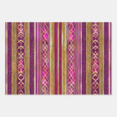 Magenta Gold Weihnachtsmuster #2#21#32 ID1009 Geschenkpapier Set (Vorderseite 3)