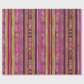 Magenta Gold Weihnachtsmuster#2 ID1009 Geschenkpapier (Flach)
