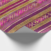 Magenta Gold Weihnachtsmuster#2 ID1009 Geschenkpapier (Ecke)