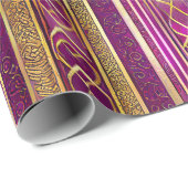 Magenta Gold Weihnachtsmuster#2 ID1009 Geschenkpapier (Rolleneckpunkt)