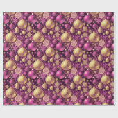 Magenta Gold Weihnachtsmuster#31 ID1009 Geschenkpapier (Flach)