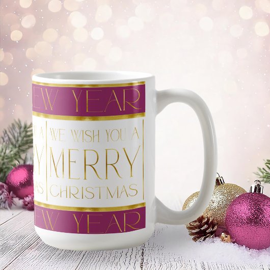 Magenta Gold Weihnachtsmuster#35 ID1009 Kaffeetasse