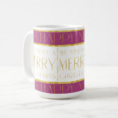 Magenta Gold Weihnachtsmuster#35 ID1009 Kaffeetasse (Vorderseite Links)