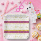 Magenta Gold Weihnachtsmuster#35 ID1009 Pappteller (Party)