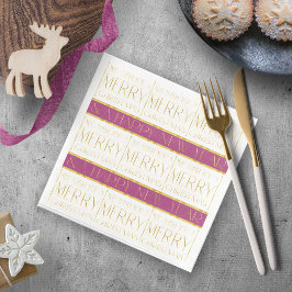 Magenta Gold Weihnachtsmuster#35 ID1009 Serviette