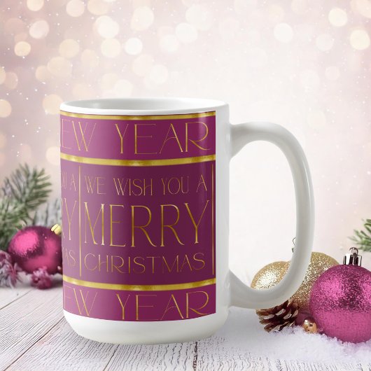 Magenta Gold Weihnachtsmuster#35b ID1009 Kaffeetasse