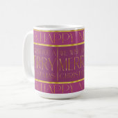 Magenta Gold Weihnachtsmuster#35b ID1009 Kaffeetasse (Vorderseite Links)