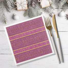 Magenta Gold Weihnachtsmuster#35b ID1009 Serviette