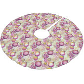 Magenta Gold Weihnachtsmuster#6 ID1009 Polyester Weihnachtsbaumdecke (Schrägansicht)