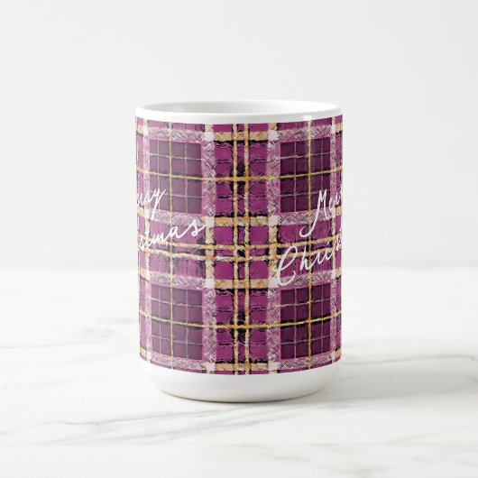 Magenta Gold Weihnachtsmuster#7 ID1009 Kaffeetasse (Mittel)