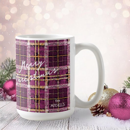 Magenta Gold Weihnachtsmuster#7 ID1009 Kaffeetasse