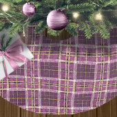 Magenta Gold Weihnachtsmuster#7 ID1009 Polyester Weihnachtsbaumdecke