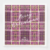 Magenta Gold Weihnachtsmuster#7 ID1009 Serviette (Vorderseite)