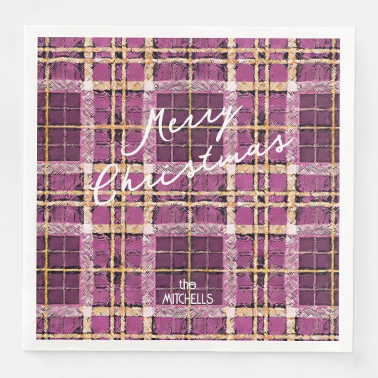 Magenta Gold Weihnachtsmuster#7 ID1009 Serviette (Vorderseite)