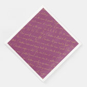 Magenta Gold Weihnachtstypografie Muster36 ID1009 Serviette (Ecke)