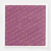 Magenta Gold Weihnachtstypografie Muster36 ID1009 Serviette (Vorderseite)