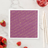 Magenta Gold Weihnachtstypografie Muster36 ID1009 Serviette (Beispiel)