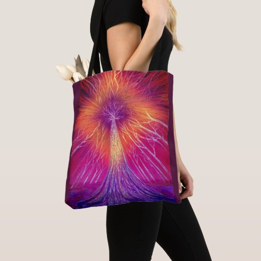 Magenta Golden Diamond Tree Tasche (Von Nahem)