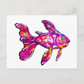 Magenta Goldfish Postkarte (Vorderseite)