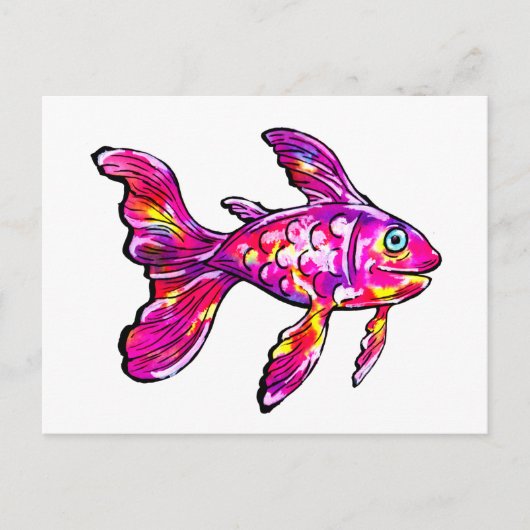 Magenta Goldfish Postkarte (Vorderseite)