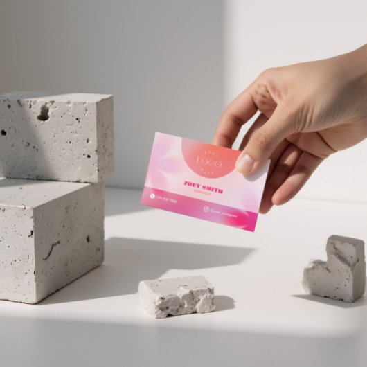 Magenta Gradient Smart Card for Nail Techs Salons Visitenkarte