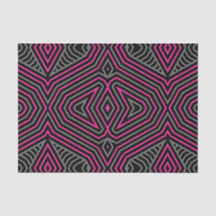 Magenta Gray and Black Ethnic Tribal Muster Seidenpapier