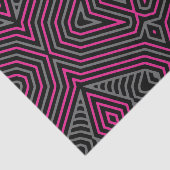 Magenta Gray and Black Ethnic Tribal Muster Seidenpapier (Ausschnitt)
