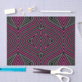 Magenta Gray and Black Ethnic Tribal Muster Seidenpapier (Handwerk)