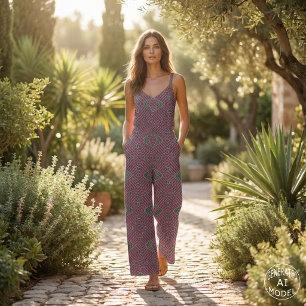 Magenta Gray and Black Ethnic Tribal Muster Stoff