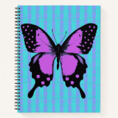 Magenta Grunge Butterfly Spiral Notebook Notizblock (Vorderseite)