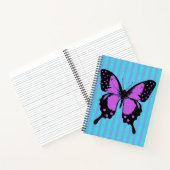 Magenta Grunge Butterfly Spiral Notebook Notizblock (Innenseite)