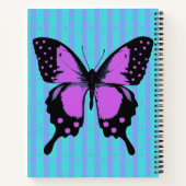 Magenta Grunge Butterfly Spiral Notebook Notizblock (Rückseite)