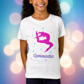 Magenta Gymnastik Leaping Silhouette Star T-Shirt