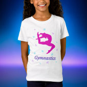 Magenta Gymnastik Leaping Silhouette Star T-Shirt